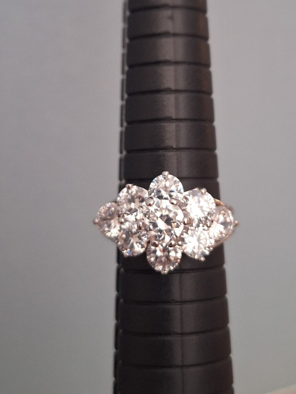 Marie White Crystal Cluster Ring - Women Jewelry